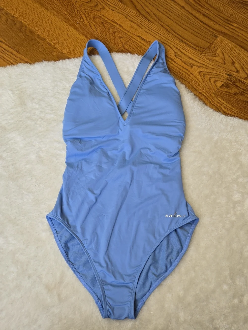 Calme Blue Strappy One Piece Swimsuit, Womens Size Large, New With Tags